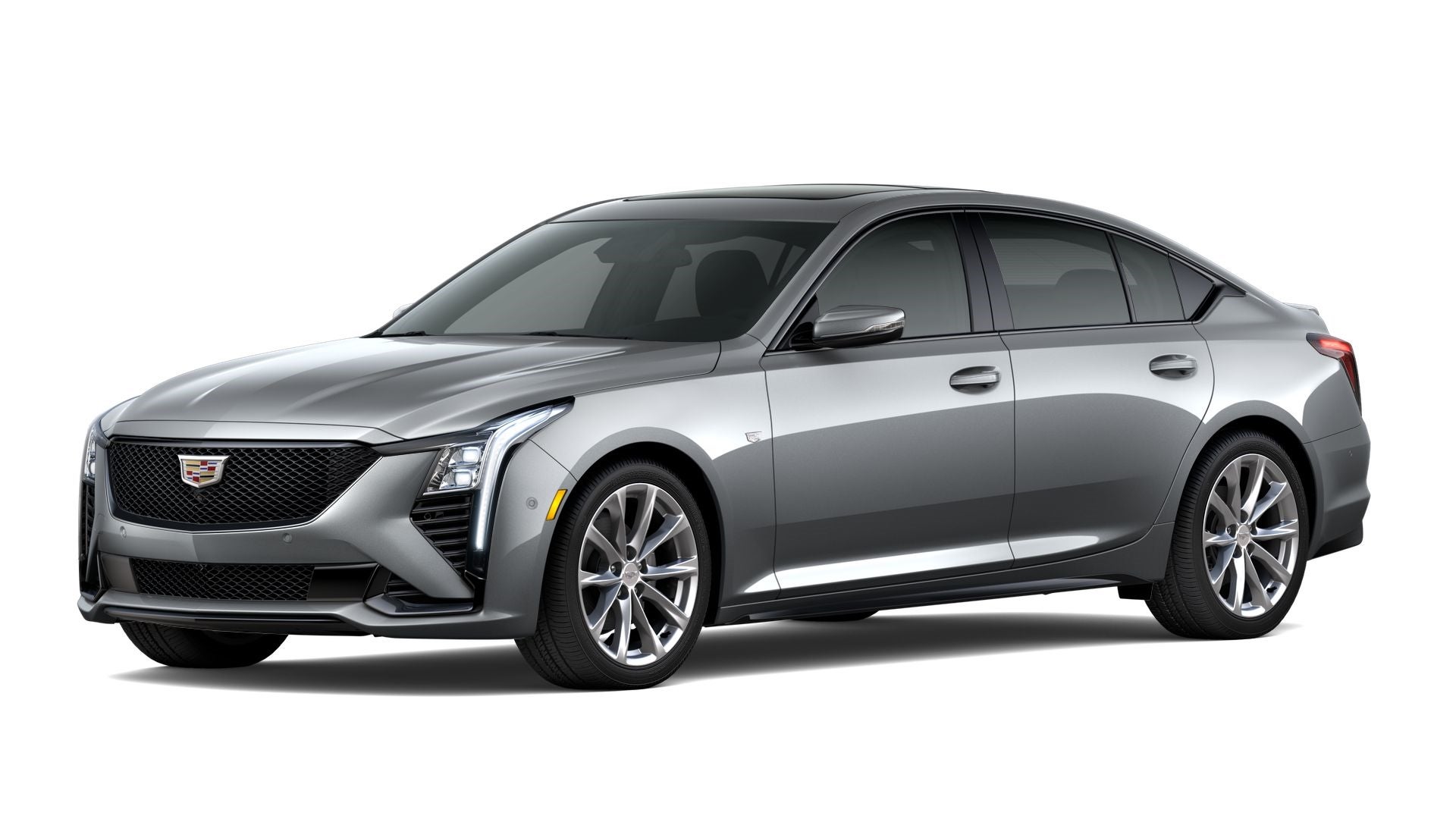 2025 Cadillac CT5 Base in Argent Silver Metallic — front three-quarter view