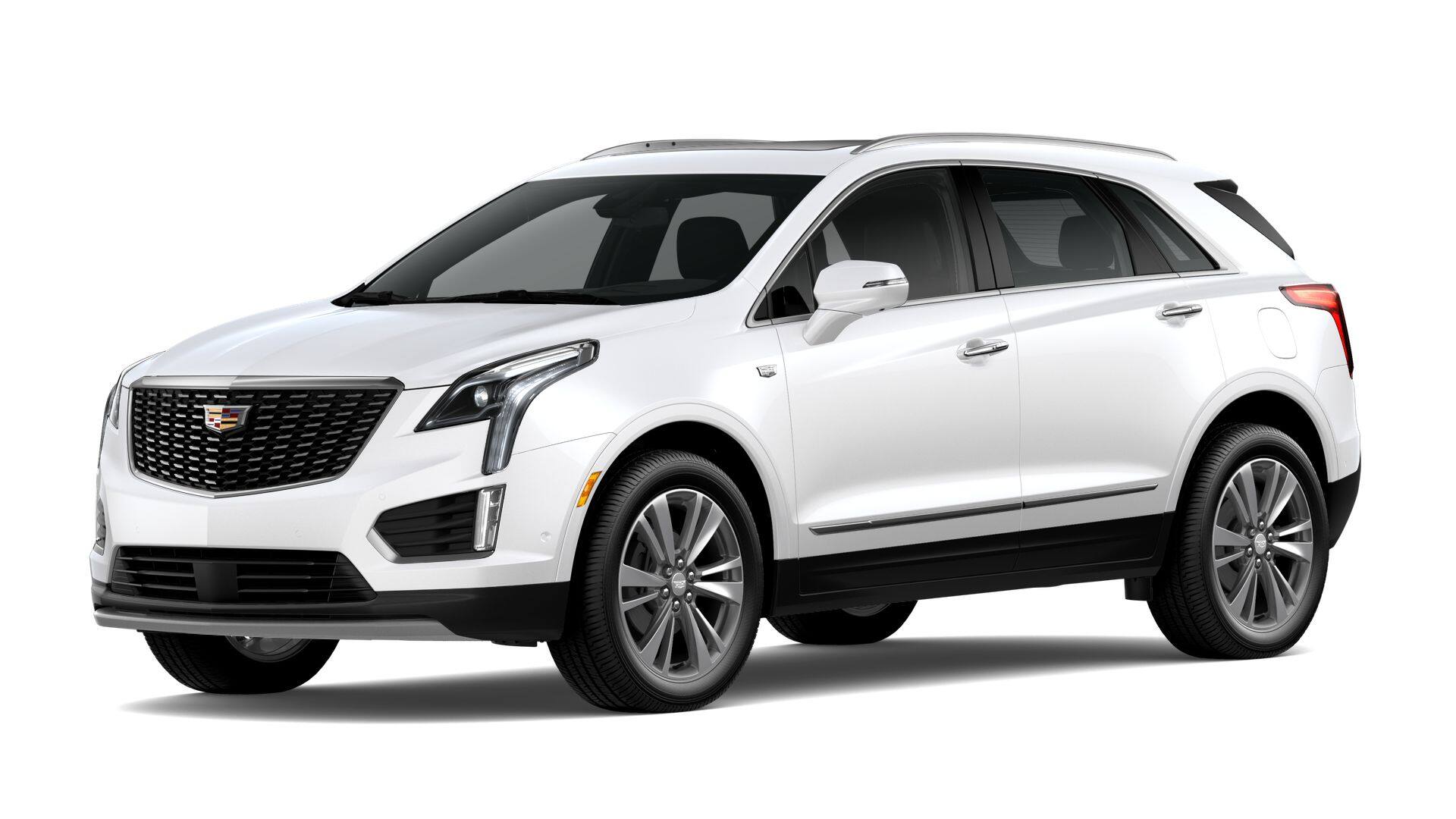 2026 Cadillac XT5 Base in Crystal White Tricoat — front three-quarter view
