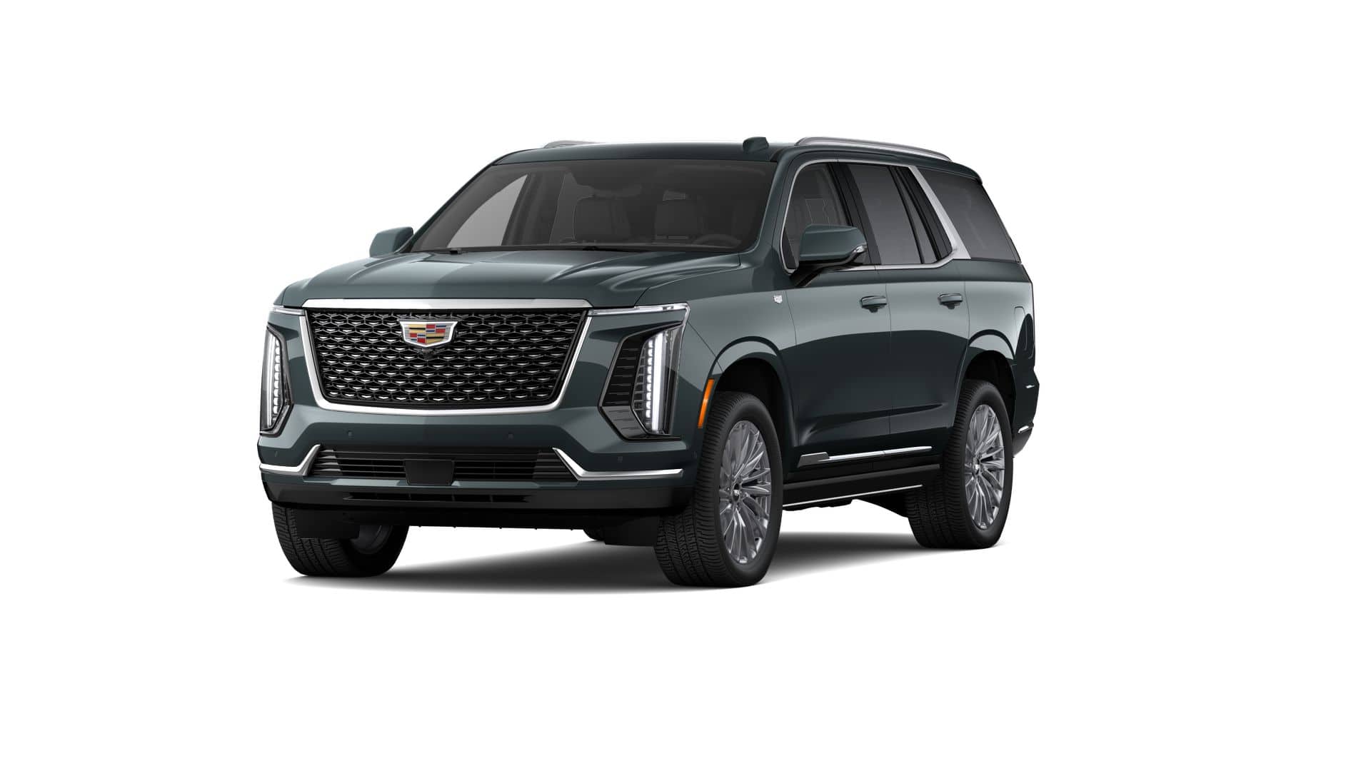 2026 Cadillac Escalade Luxury in Aegean Stone — front three-quarter view